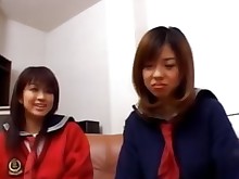 18-21 brunette couch japanese uniform